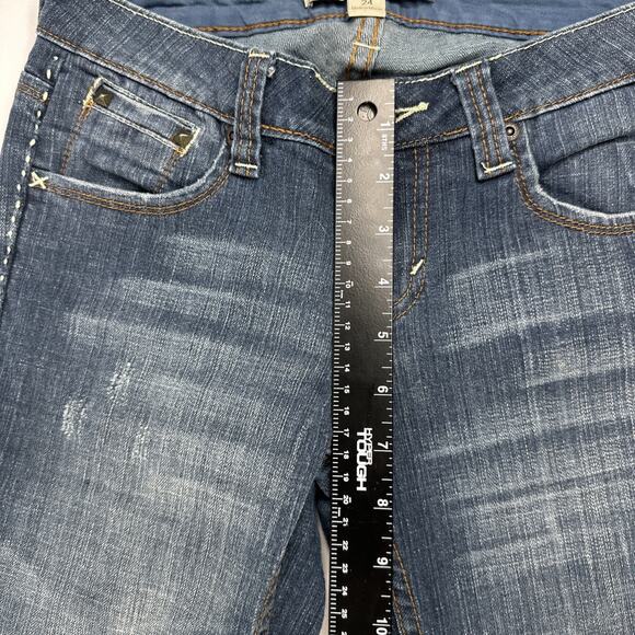 Forever 21 Jeans Womens Size 24 Skinny Distressed Stretch Denim Low Rise - Picture 7 of 11